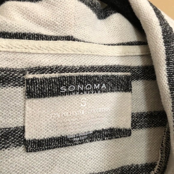 Sonoma Navy / Off-White Cowl Neck Top Size S - Picture 4 of 6